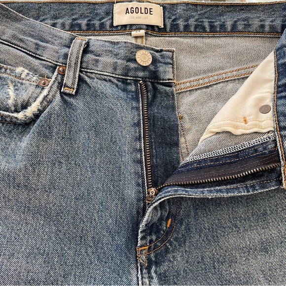 AGOLDE Mia Straight leg Distressed Jeans Rule size 24 light wash - Picture 12 of 15